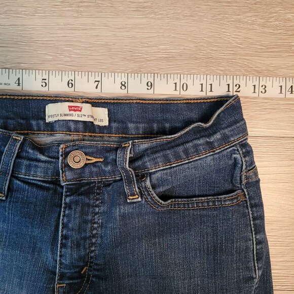 Vtg Levi's Jeans 6 S Perfectly Slimming 512 Straight Mid Rise Medium Wash Y2K - Picture 5 of 10